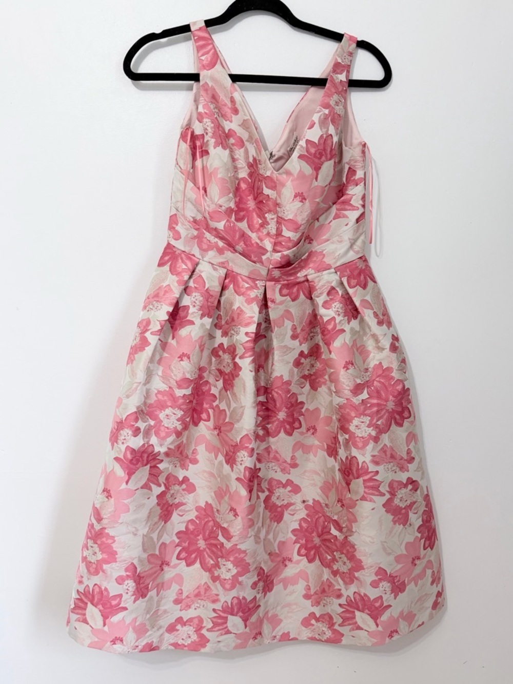 Miss Selfridge size 6 midi dress pink jaquered girly formal